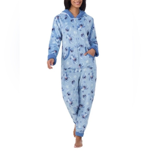 Disney Other - Disney Stitch Women's One Piece Pajama, Blue, XS NWT